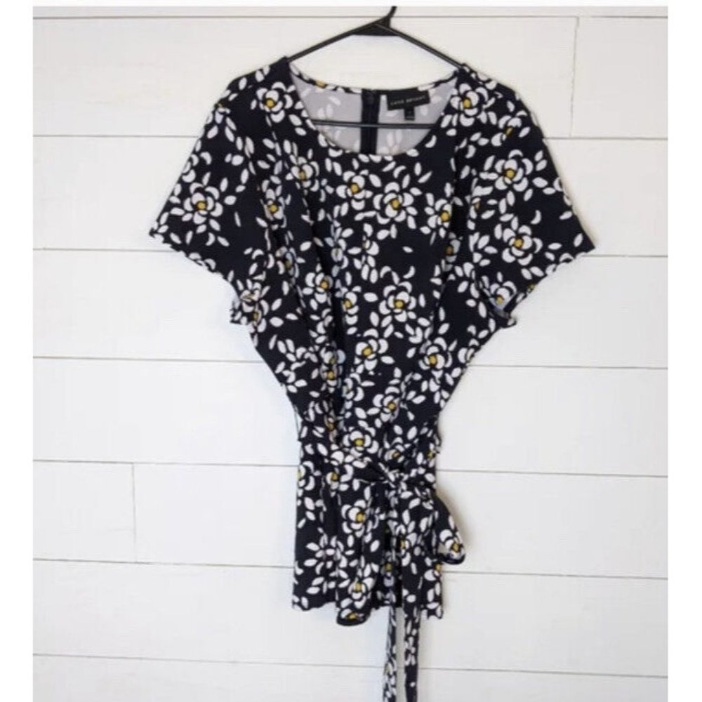 NWT LANE BRYANT NAVY TIE WAIST BLOUSE 38/40